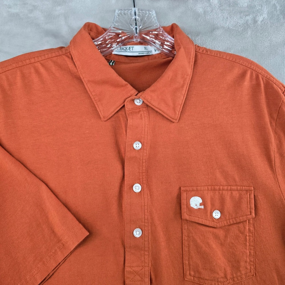 UT Longhorns football Criquet Polo Shirt Mens XL Orange Short Sleeve